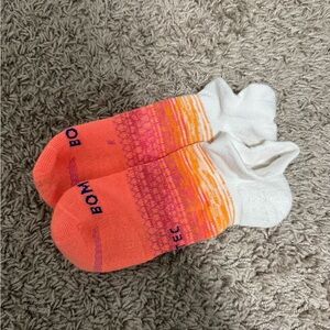 Bombas Performance Running Midweight Ankle Socks - Neon Pink/White Medium 8-10.5